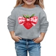 thumbnail image 1 of shqvo Girls Sweatshirt Valentines Graphic Sweatshirts Boys Girls Strawberry Printed Sweater shirt Long Sleeve Crewneck Pullover Tops 1-7 Year Kids, 1 of 4