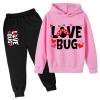 shqvo Girls Sweatsuits Graphic Print Hoodies Set Casual Long Sleeve Pullover Tops and Jogger Pants Big Boys Sets 2 Piece Outfits New Years Outfit New Years Eve Outfits