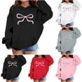 thumbnail image 1 of shqvo Girls Valentin Hoodede Sweatshirts Oversized Pink Bow Graphic Sweatshirts Spring Long Sleeve Crewneck Cute Pullover Tops Valentines Day Gifts for Kids, 1 of 8