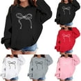 thumbnail image 1 of shqvo Girls Valentin Hoodede Sweatshirts Oversized Pink Bow Graphic Sweatshirts Spring Long Sleeve Crewneck Cute Pullover Tops Valentines Day Gifts for Kids, 1 of 7