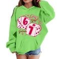 thumbnail image 1 of shqvo Girls Valentine's Day Party Hoodie, Cute Heart Print Long Sleeve Hooded Pullover for Kids 3-14Y, 1 of 4