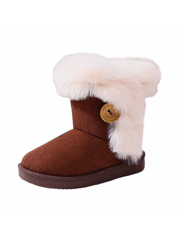Girls Winter Boots Warm Insulated Fashion Booties Ankle High Outdoor Snow Boot for Toddler/Little Kid/Big Kid