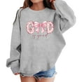 thumbnail image 1 of shqvo God is Good Hoodie Christian Hoodies for Girls Oversized Jesus Religious Gift Tops Bible Verse Inspirational Tee, 1 of 4