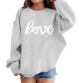 thumbnail image 1 of shqvo Heart Print Valentine's Day Hoodie for Girls, Long Sleeve Hooded Pullover Sweatshirt (3-14 Years Old), 1 of 4