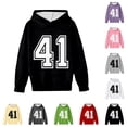 thumbnail image 1 of shqvo Hoodies for Women Drawstring Solid Color Hooded Sweatshirt with 41 Print Trendy Long Sleeve Sweatshirt Hoodies with Pockets Womens Fashion Clothes, 1 of 5