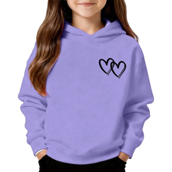 shqvo Hoodies for Little Girls Cute Bow Cherry Graphic Hooded Pullover Sweatshirts Spring Fall Trendy Sweater Shirts