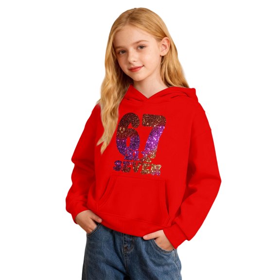 shqvo Hoodies for Little Girls Cute Bow Cherry Graphic Hooded Pullover Sweatshirts Spring Fall Trendy Sweater Shirts