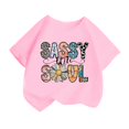 thumbnail image 1 of shqvo I Am A Child of God Shirt Girls Graphic Tees Christian T Shirts for Kids Jesus Religious Faith Solid Color Summer Top, 1 of 4