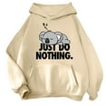 thumbnail image 1 of shqvo Just Do Nothing Hoodie Women Cute Graphic Lightweight Sweatshirts Long Sleeve Oversized Casual Workout Cute Hoodies Pullover Tops Hooded Sweatshirts for Teen Girls, 1 of 4
