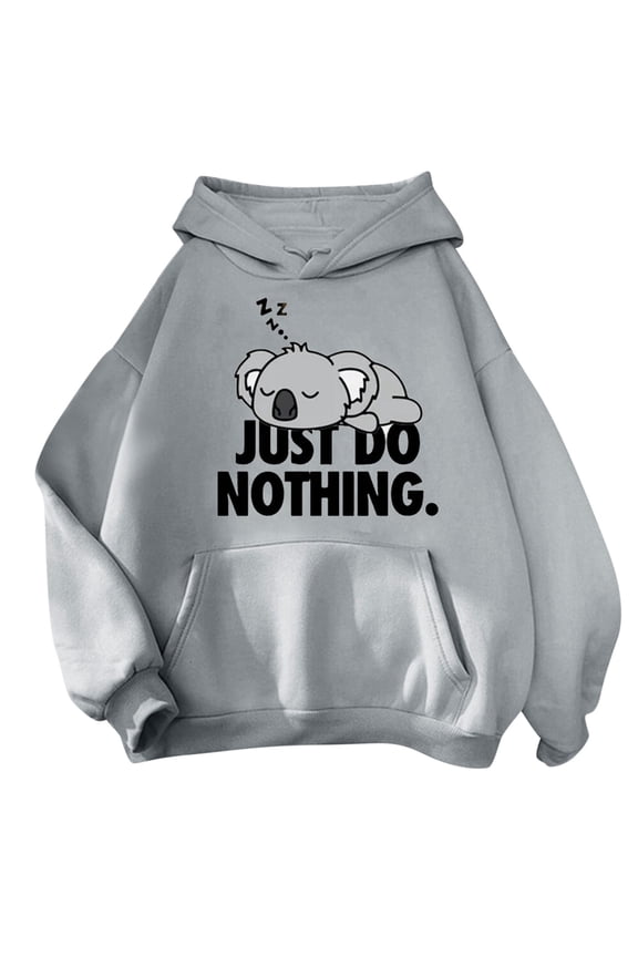 Just Do Nothing Hoodie Women Cute Graphic Lightweight Sweatshirts Long Sleeve Oversized Casual Workout Cute Hoodies Pullover Tops Hooded Sweatshirts for Teen Girls