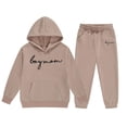 thumbnail image 1 of shqvo Kids Sweatsuit Set for Girls Hooded Long Sleeve Sweatshirt and Sweatpants Outfits Winter Casual Clothes Trendy Preppy Sweat Suits, 1 of 4