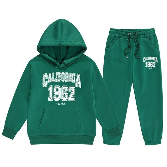 shqvo Kids Sweatsuit Set for Girls Hooded Long Sleeve Sweatshirt and Sweatpants Outfits Winter Casual Clothes Trendy Preppy Sweat Suits