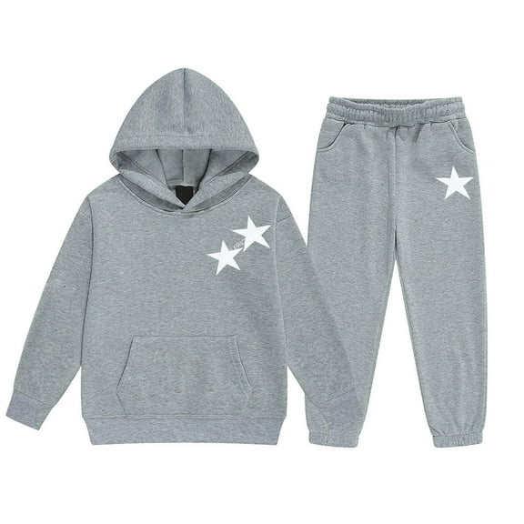 shqvo Kids Sweatsuit Set for Girls Hooded Long Sleeve Sweatshirt and Sweatpants Outfits Winter Casual Clothes Trendy Preppy Sweat Suits