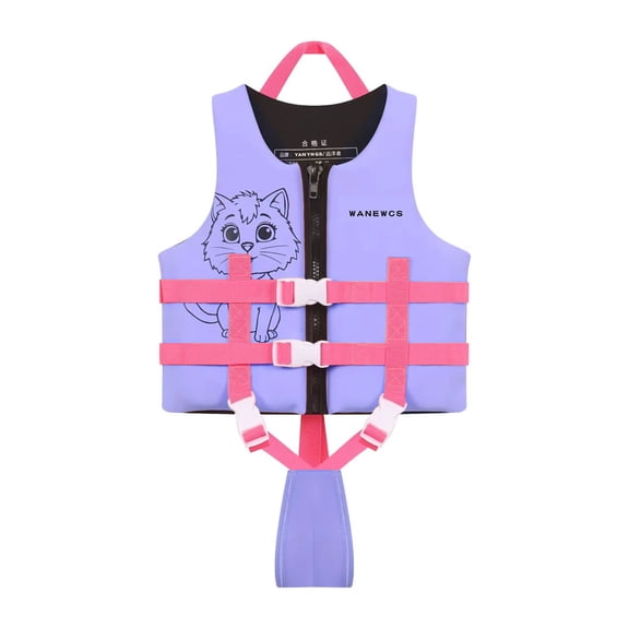 shqvo Kids Swim Vest 50 To 90 Lbs High-Buoyancy Print Adjustable Strap Life Vest for Kids Breathable Learn To Swim Aid Toddler Floaties for Boys and Girls