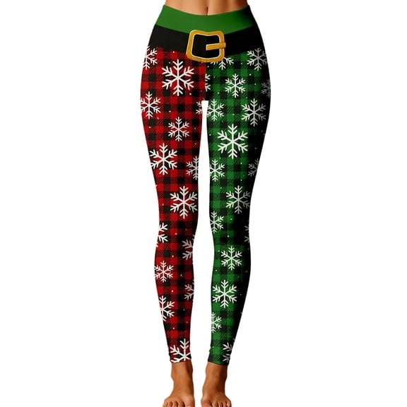 shqvo Leggings for Women Brushed High Waist Fashion 3d Printed Warm Winter Yoga Workout Thick Pants Christmas Gifts for Teens