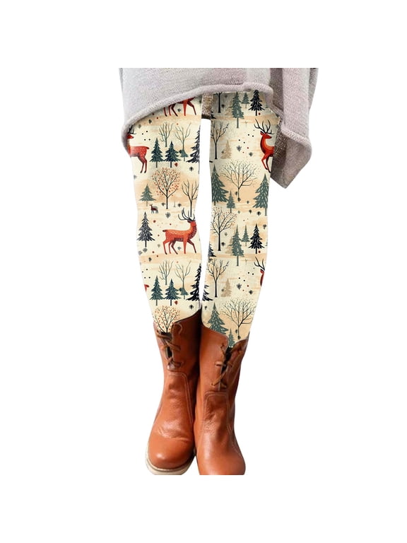 Leggings for Women High Waisted Leggings Fun Fashion Graphic Printed Cute Patterns Soft Stretchy Holiday Tights