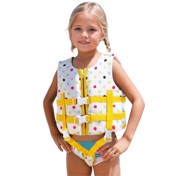 shqvo Life Jackets for Kids High-Buoyancy Print Adjustable Strap Swim Vest for Kids Breathable Learn To Swim Aid Toddler Floaties for Boys and Girls