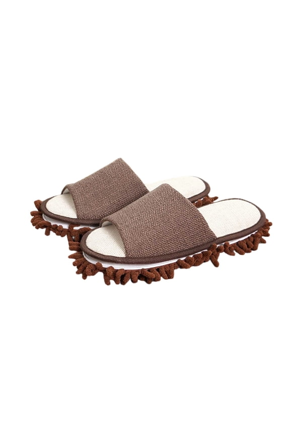 Men's Mop Slippers Open Toe Removable Microfiber Cleaning Slippers House Home Office Kitchen Dust Dirt Clean Mopping Shoes for Floor Cleaning