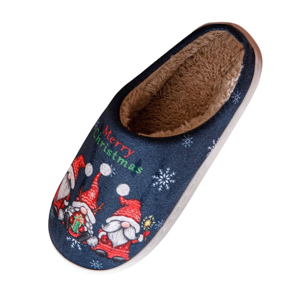shqvo Mens Christmas Slippers Size 12 Non- Plush Cute Christmas Tree Santa on House Shoes Bedroom Cartoon Plush Cute Slippers for Indoor Outdoor Use