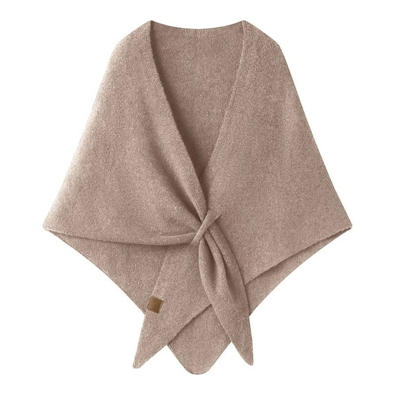 shqvo Shawl Wraps for Women, Knitted Solid Color/Black and White Stripe Triangle Shawl Pashmina Shawl Loop Closure Casual Versatile Soft Comfortable Shawls and Wraps for Evening Dresses