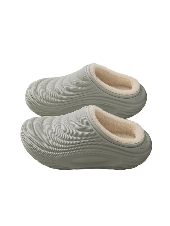 Slipper for Men, Thermal Eva Closed Back Non Slipper Cozy Stylish Slipper Winter Fuzzy Warm Thick-Soled Outdoor Slides with Anti- Sole House Slippers for Men