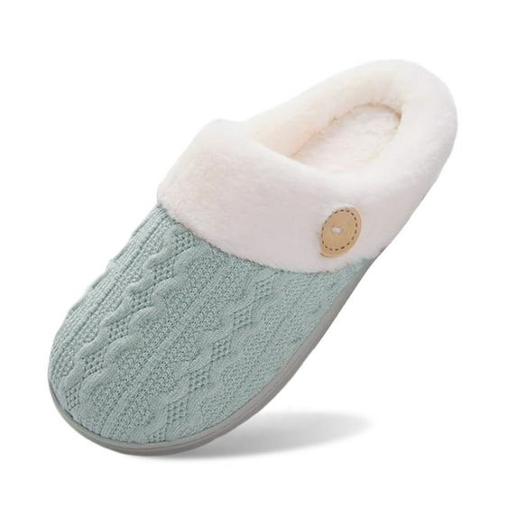 shqvo Slippers for Women Fuzzy Closed Toe Flat Bottom Soft Indoor Outdoor Slippers Winter Non- House Shoes for Women Fall Winter Shoes for Women 2025