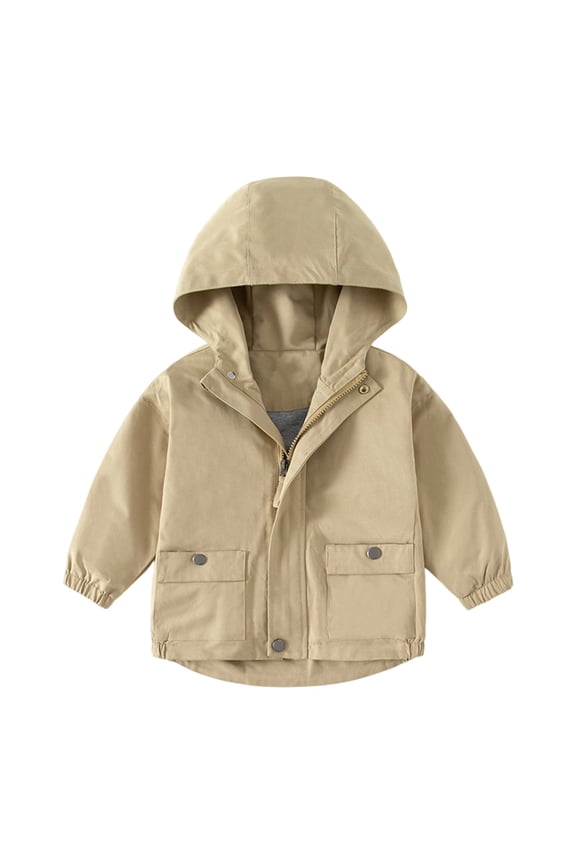 Toddler Boys Hoodie Zipper Raincoat Jacket Boys Windbreaker Jacket For Kids Lightweight Hooded Coat Outdoor Casual Back to School Jacket For Boys Age for 1.5 to 10 Years