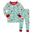 thumbnail image 1 of shqvo Toddler Boys Long Sleeve Pajamas Christmas Print Top and Pant 2-Piece Set for Fall Winter Seasonal Holiday Outfits for Little Kids, 1 of 3