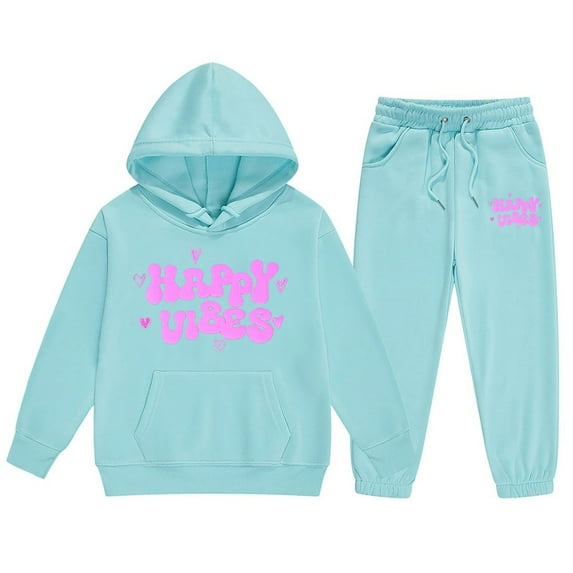 shqvo Toddler Girl Clothes 2t Letters Graphic Printed Lightweight Long Sleeve Sweatshirt Tops Elastic Pants Jogger Fall Toddlers Girls Clothing