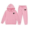 thumbnail image 1 of shqvo Toddler Girl Clothes 2t Letters Graphic Printed Lightweight Long Sleeve Sweatshirt Tops Elastic Pants Jogger Fall Toddlers Girls Clothing, 1 of 3