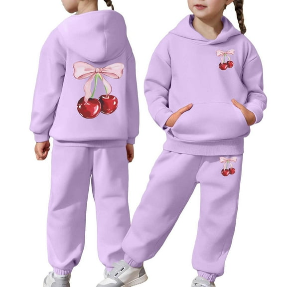 shqvo Toddler Girl Outfits Winter Letters Printed Long Sleeve Hooded Sweatshirt Top Pocket Elastic Waist Pants Kids Fall Winter 2pcs Set&outfits