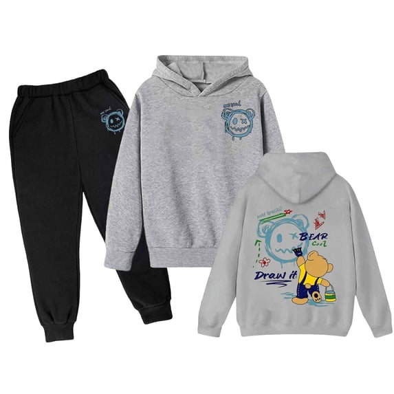 shqvo Toddler Girl Sets Outfits Letter Print Comfortable Long Sleeve Pullover Tops and Jogger Pants Fall Clothes for Toddler Boys Xt-Xt