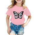 thumbnail image 1 of Kcolen Toddler Girl Shirts Oversized Simple Neck Summer Graphic Print Short-Sleeve T-Shirt for Girls Simple Pullover Loose Outfit Vacation Outfit Girls Casual Top, 1 of 4