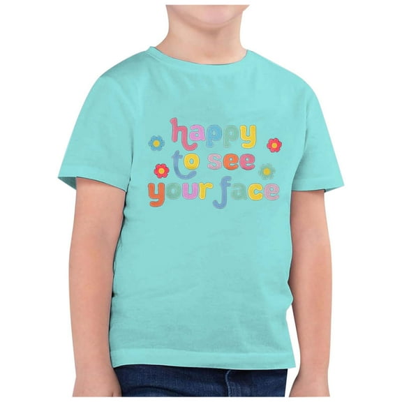 shqvo Toddler Girl Spring Outfits 4t Round Neck Short Sleeve Graphic Print Cute Vacation Tops Baby Boy Summer Clothes