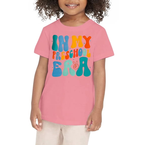 shqvo Toddler Girl Tee Round Neck Short Sleeve T-Shirts Embroidered Print Cute Toddler Cotton T-Shirts T Shirt for Boys and Boys