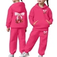 thumbnail image 1 of shqvo Toddler Girl Winter Clothes Graphic Print Soft Long Sleeve Hoodie Pullover Sweatshirt Tracksuit Jogger Sweatpants Children 2 Piece Outfits, 1 of 7