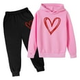 thumbnail image 1 of shqvo Toddler Girls Clothes Letter Print Sport Long Sleeve Sweatsuit Pullover Tops and Pants Fall Kids 2 Piece Outfits Boys, 1 of 3
