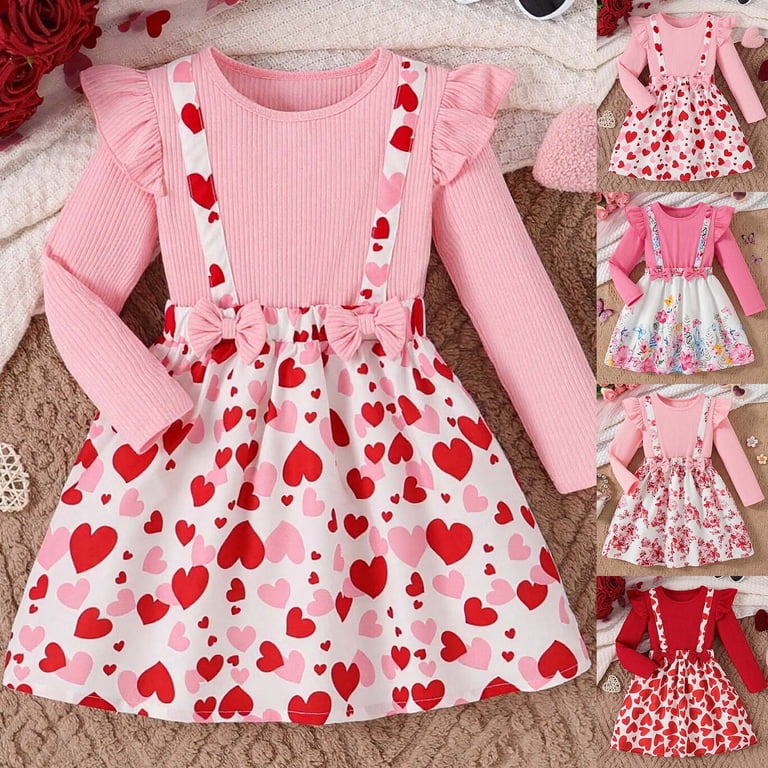 valentine dresses for girls IMEKIS Baby Valentines Day Outfit Girl: Newborn My First Valentine's Girl Infant Birthday Princess Kids Cupid Photoshoot Toddler Birthday Cake Smash Pink Heart 6-12 Months: Clothing, Shoes & Jewelry With Pink Tutu Sweethearts Puff Sleeve Valentine's Day