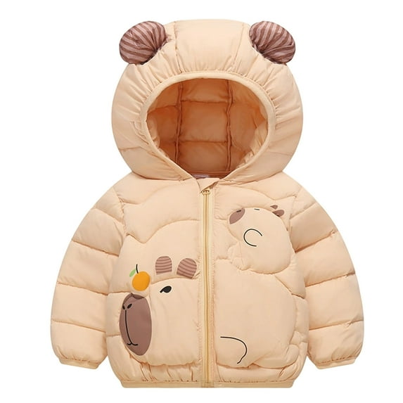 shqvo Toddler Jacket Girls Boys Clothes Winter Coats Toddler Puffer Down Jacket Bear Hoods Outerwear Kids Cute Outfits