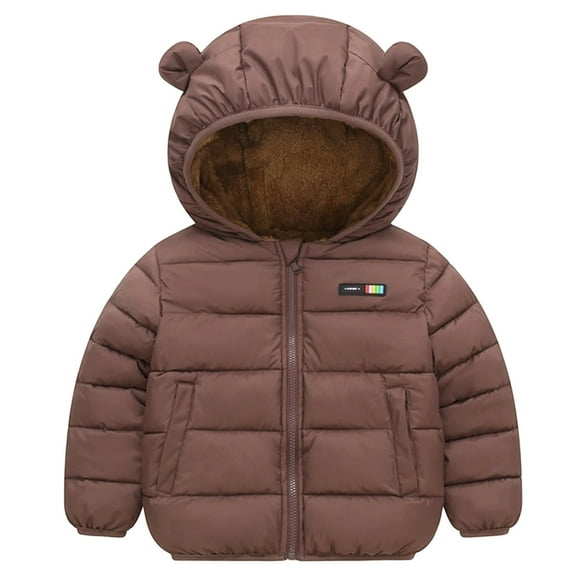 shqvo Toddler Jacket Girls Boys Clothes Winter Coats Toddler Puffer Down Jacket Bear Hoods Outerwear Kids Cute Outfits