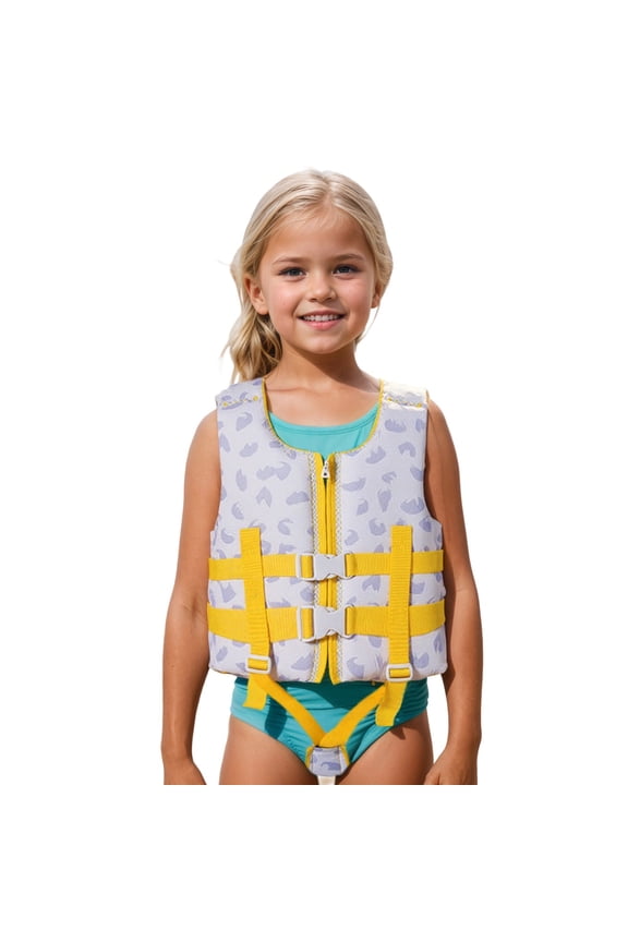 Toddler Life Jacket 30-50 Lbs High-Buoyancy Print Adjustable Strap Toddler Life Vest Secure Learn To Swim Aid Toddler Floaties for Boys and Girls