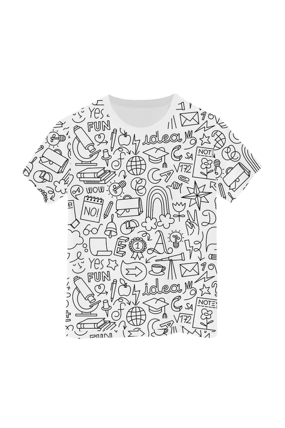 Toddler Shirts Girls 3t 100 Days Of School Print Short Sleeve 100 Days Of School Costume Soft Pullover Tops Little Girls Clothes