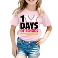thumbnail image 1 of shqvo Toddler Shirts Girls 4t Round Neck Short Sleeve T-Shirt Chest Print Loose Back To School Shirt Shirts for Teen Kids, 1 of 4