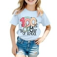 thumbnail image 1 of shqvo Toddler Shirts Girls 4t Round Neck Short Sleeve T-Shirts Chest Print Fashion Casual Summer Tops School Uniform for Girls, 1 of 4