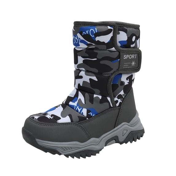 shqvo Toddler Snow Boots for Boys Camouflage Colored Soft Fleece Shoes Winter Waterproof Slip Resistant Cold Weather Shoes Snowy Boots kids