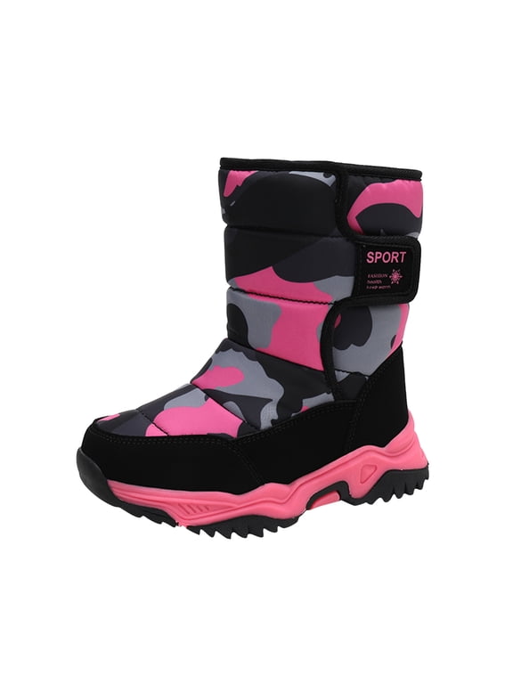Toddler Snow Boots for Boys Camouflage Colored Soft Fleece Shoes Winter Waterproof Slip Resistant Cold Weather Shoes Snowy Boots kids