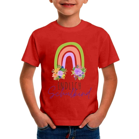 shqvo Toddler T Shirts 4t Round Neck Short Sleeve Cartoon Print Fashion Pullover Tops T Shirt for Boys and Boys