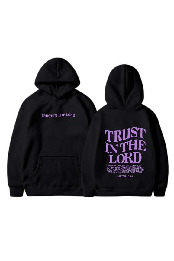 Trust In The Lord Graphic Hoodies Christian Faith Sweatshirts For Women Bible Verse Religious Hoodie Pullover Tops Trendy Oversized Long Sleeve Christian Sweatshirts