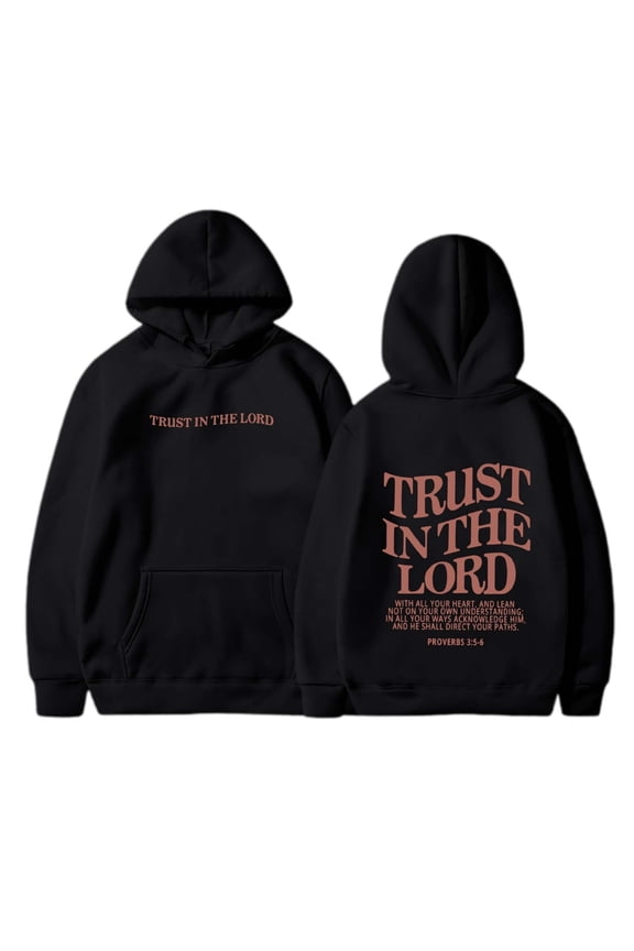 Trust In The Lord Graphic Hoodies Christian Faith Sweatshirts For Women Bible Verse Religious Hoodie Pullover Tops Trendy Oversized Long Sleeve Christian Sweatshirts