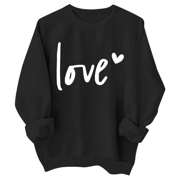 shqvo Valentine Sweatshirt for Girls Valentines Day Sweatshirts Funny Love Heart Shirts Casual Round Neck Pullover Tops